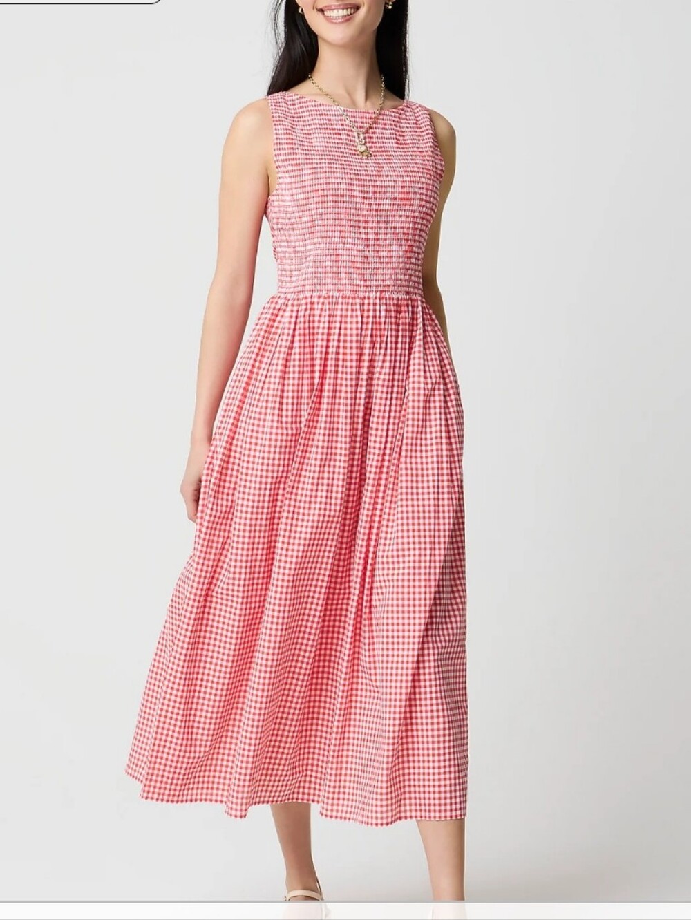 J Crew Smocked boatneck midi dress SZ  XL